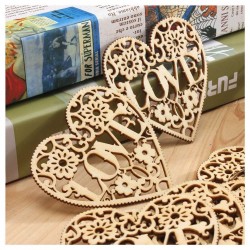 Corazon De Madera Troquelado Love